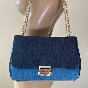 Michael Kors Black and Blue Denim Crossbody Purse